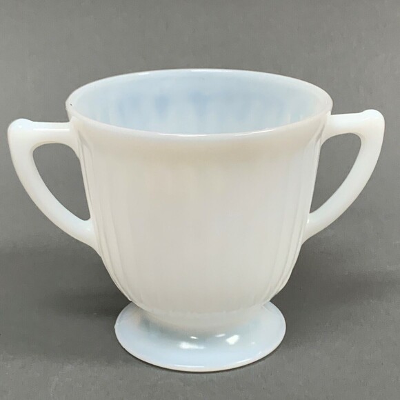 Macbeth Evans Petalware Monax White Footed Open Sugar Bowl Depression Glass - Picture 4 of 8